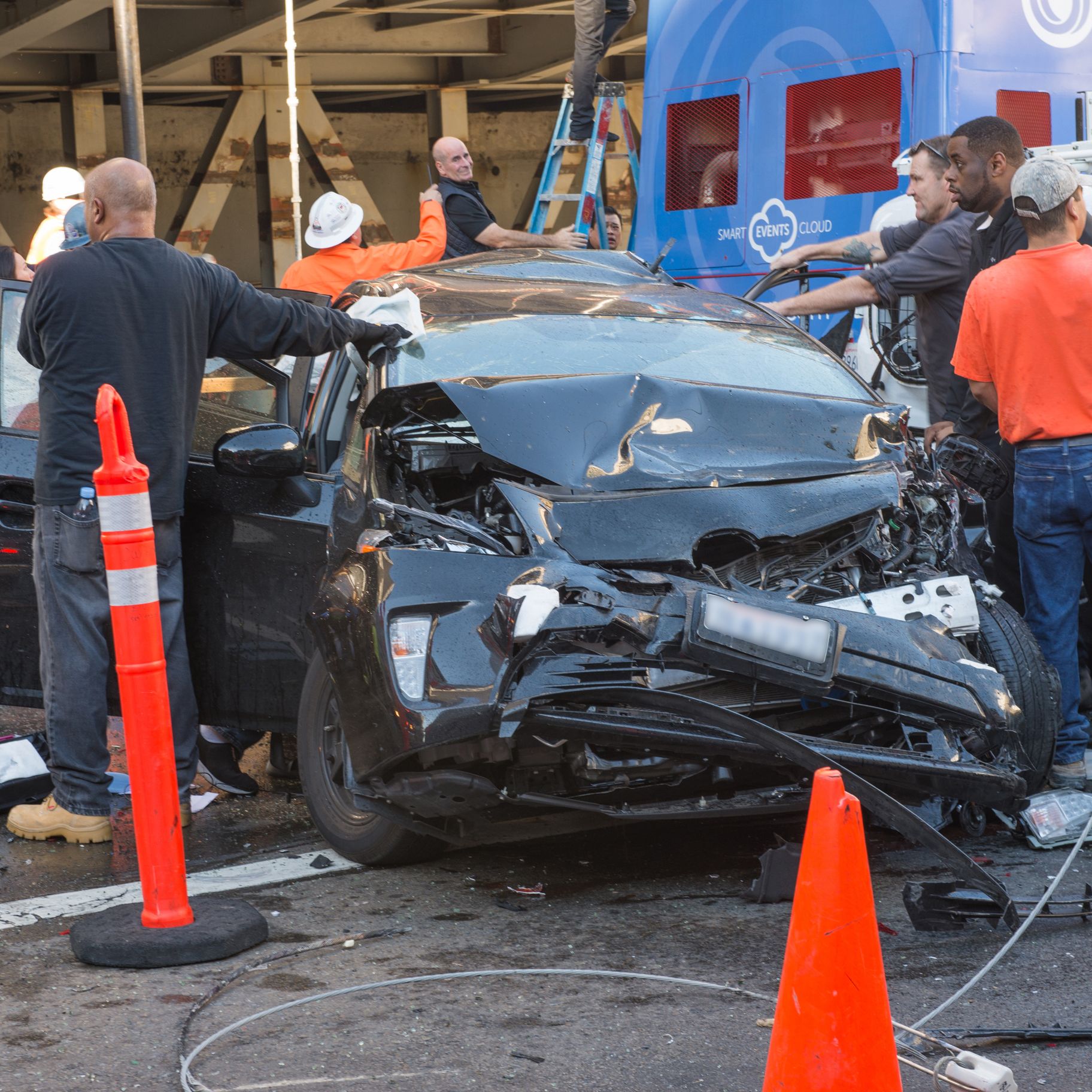 Wrecked car